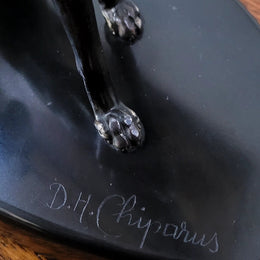 “Friends” Lady With Greyhounds Statue by Demétre Haralamb Chiparus