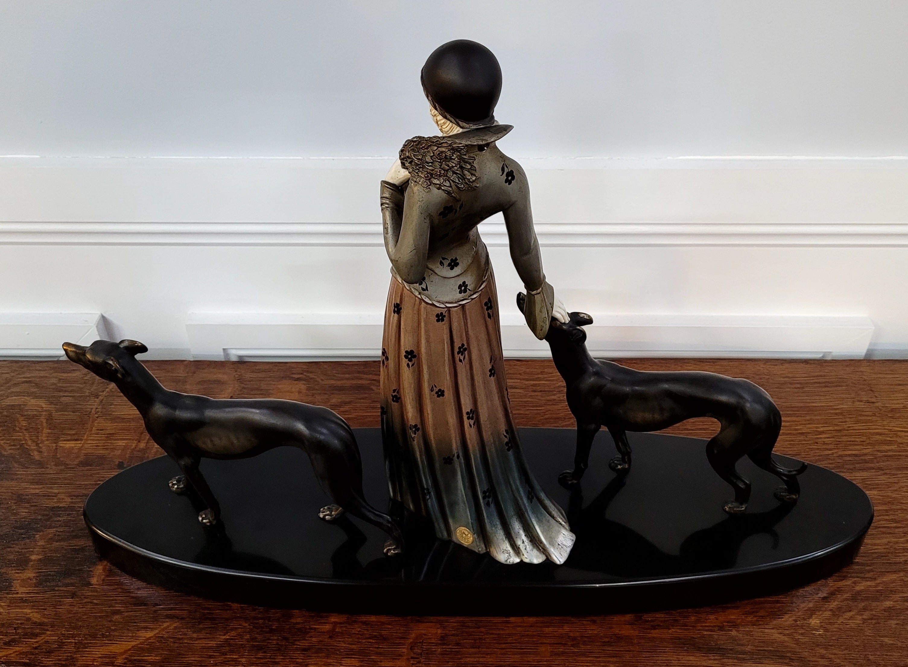 “Friends” Lady With Greyhounds Statue by Demétre Haralamb Chiparus | Antique & Vintage | Moonee Ponds Antiques | Australia Wide Delivery