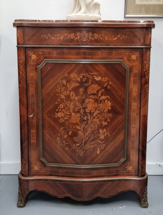 Beautiful 19th Century French Marquetry Inlaid Salon Cabinet