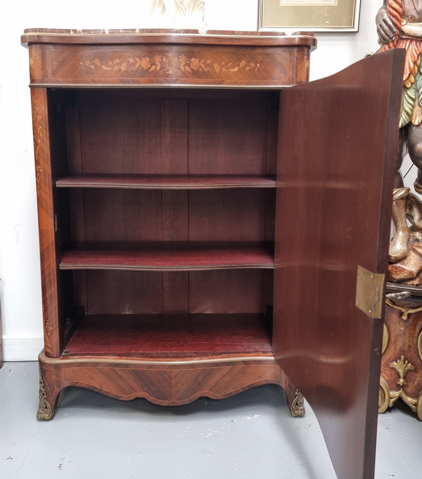 Beautiful 19th Century French Marquetry Inlaid Salon Cabinet