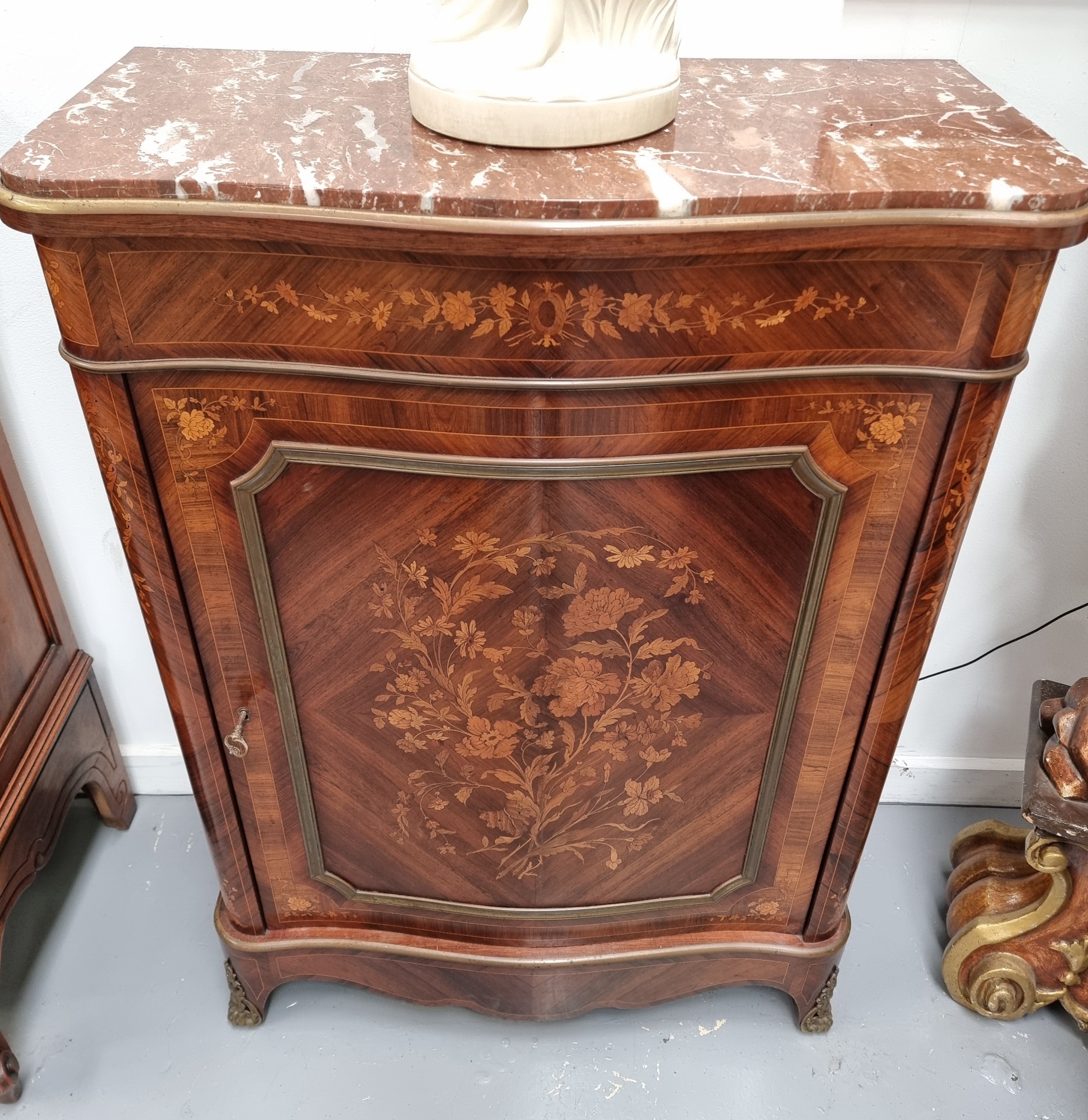 Beautiful 19th Century French Marquetry Inlaid Salon Cabinet | Antique & Vintage | Moonee Ponds Antiques | Australia Wide Delivery