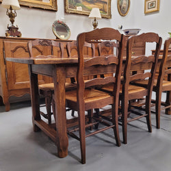 French 2 Meter Oak Stretcher Base Refectory Table | Antique & Vintage | Moonee Ponds Antiques | Australia Wide Delivery