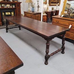 Silky Oak Spanish Style Refectory Dining Table