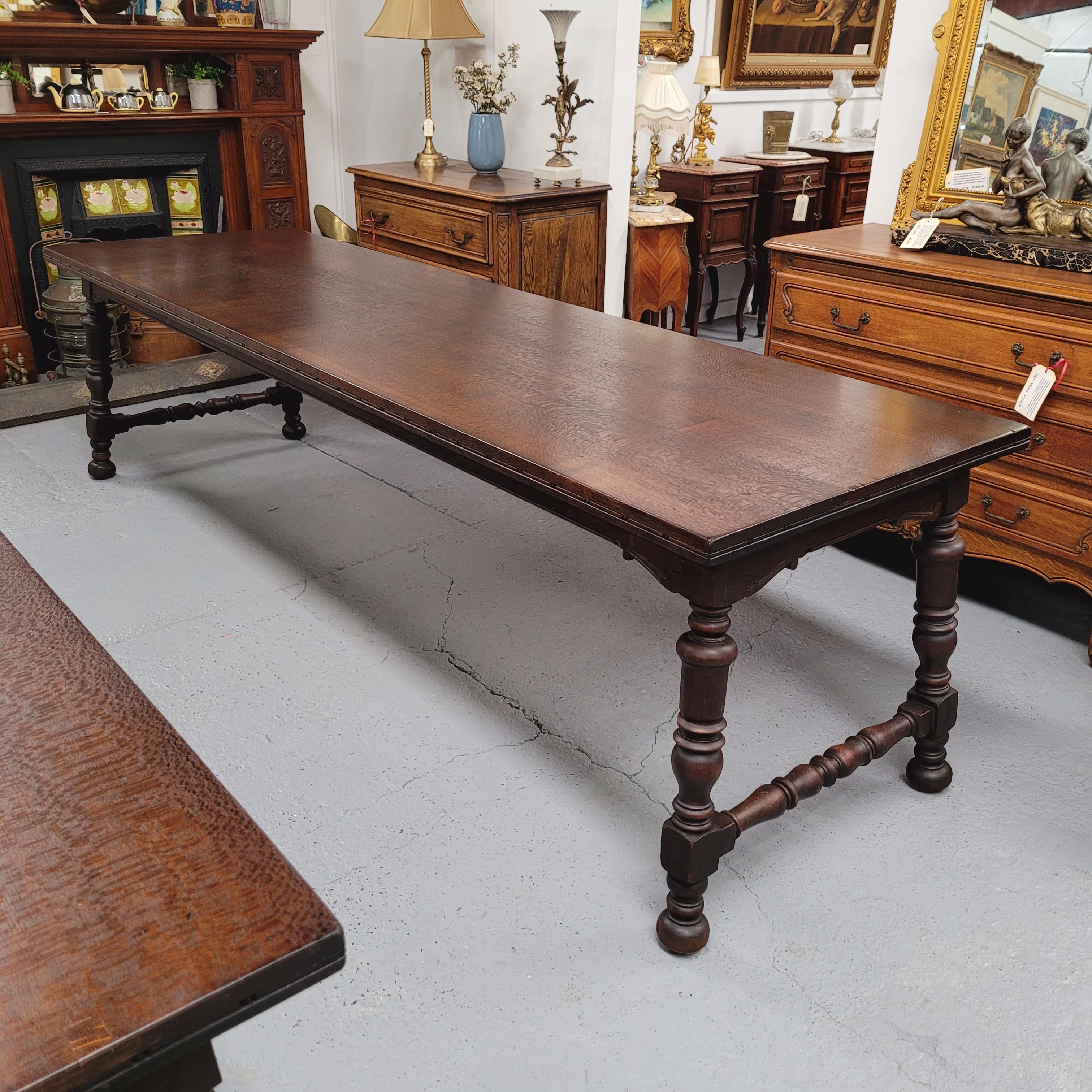 Silky Oak Spanish Style Refectory Dining Table | Antique & Vintage | Moonee Ponds Antiques | Australia Wide Delivery