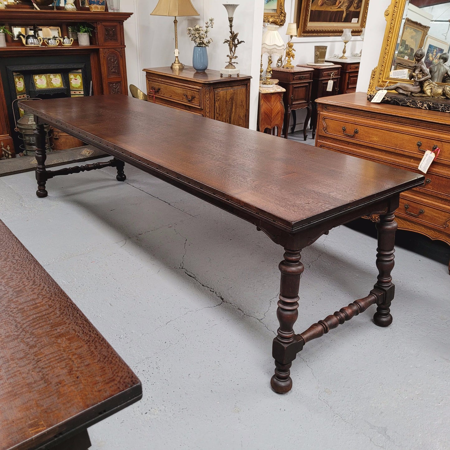 Silky Oak Spanish Style Refectory Dining Table