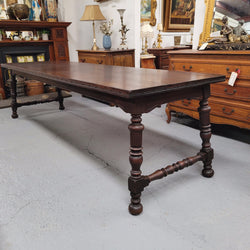 Silky Oak Spanish Style Refectory Dining Table | Antique & Vintage | Moonee Ponds Antiques | Australia Wide Delivery