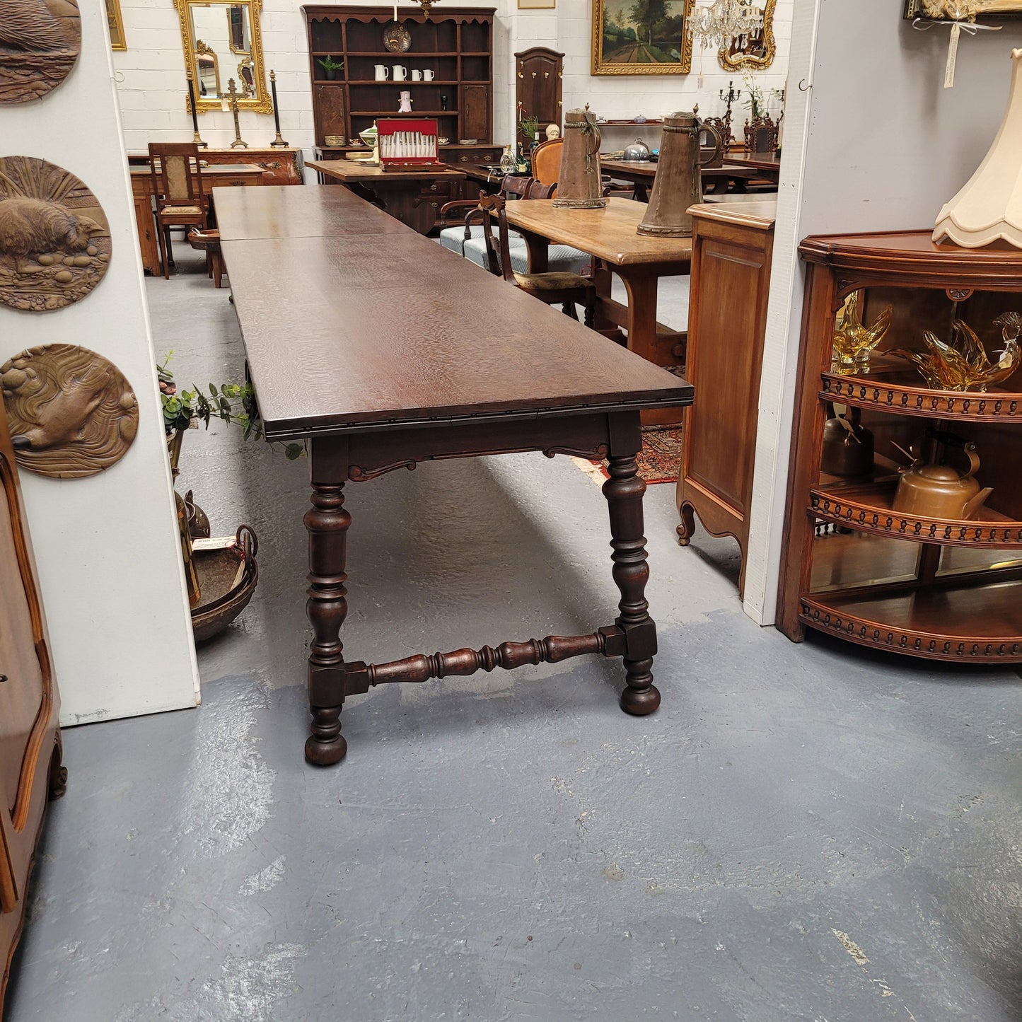 Silky Oak Spanish Style Refectory Dining Table