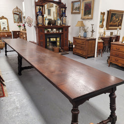Silky Oak Spanish Style Refectory Dining Table | Antique & Vintage | Moonee Ponds Antiques | Australia Wide Delivery