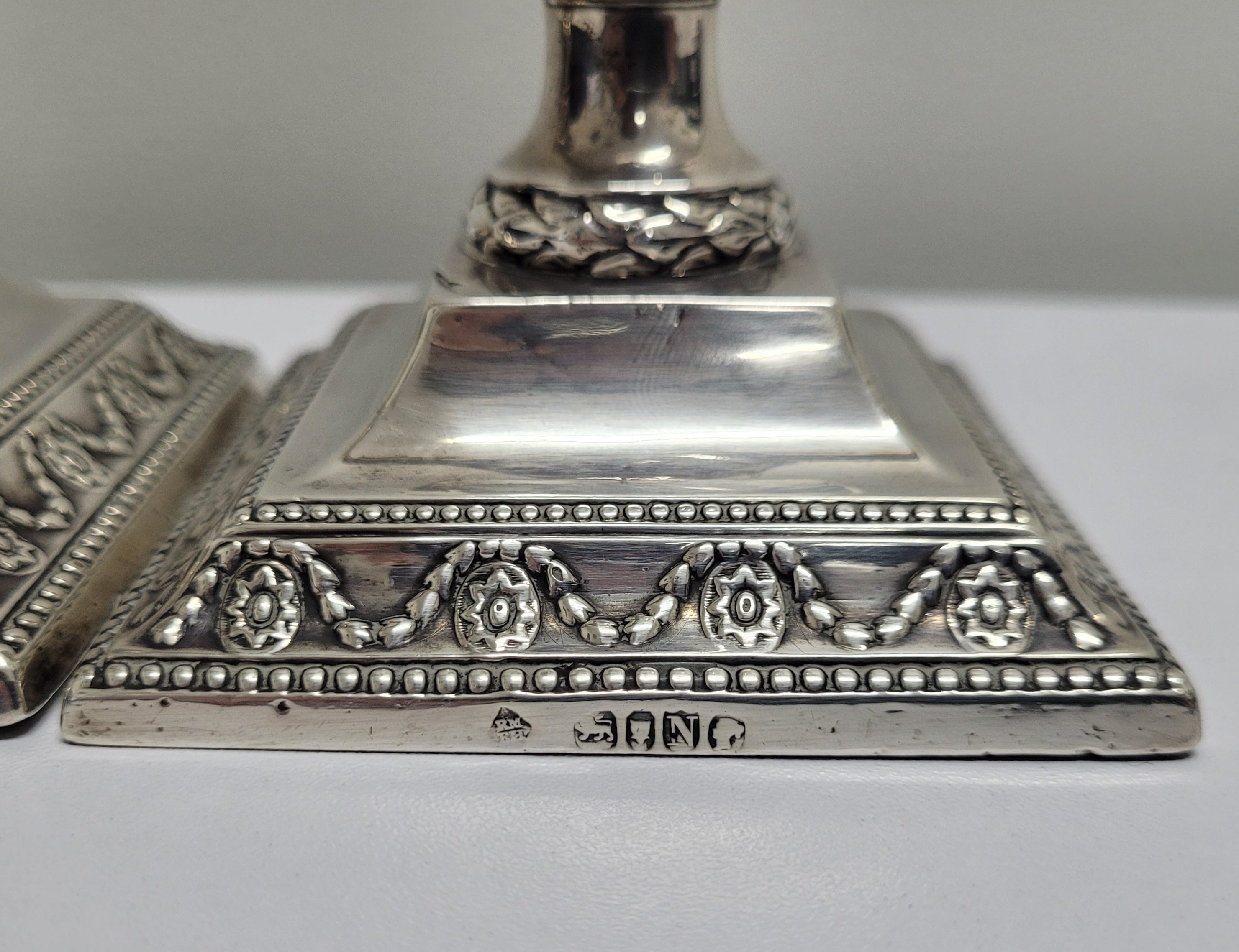 Pair of London Sterling Silver Neo Classical Style Candle Sticks | Antique & Vintage | Moonee Ponds Antiques | Australia Wide Delivery