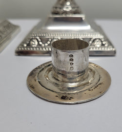 Pair of London Sterling Silver Neo Classical Style Candle Sticks | Antique & Vintage | Moonee Ponds Antiques | Australia Wide Delivery