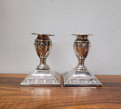 Pair of London Sterling Silver Neo Classical Style Candle Sticks | Antique & Vintage | Moonee Ponds Antiques | Australia Wide Delivery