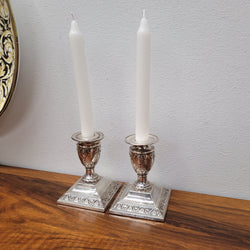 Pair of London Sterling Silver Neo Classical Style Candle Sticks | Antique & Vintage | Moonee Ponds Antiques | Australia Wide Delivery