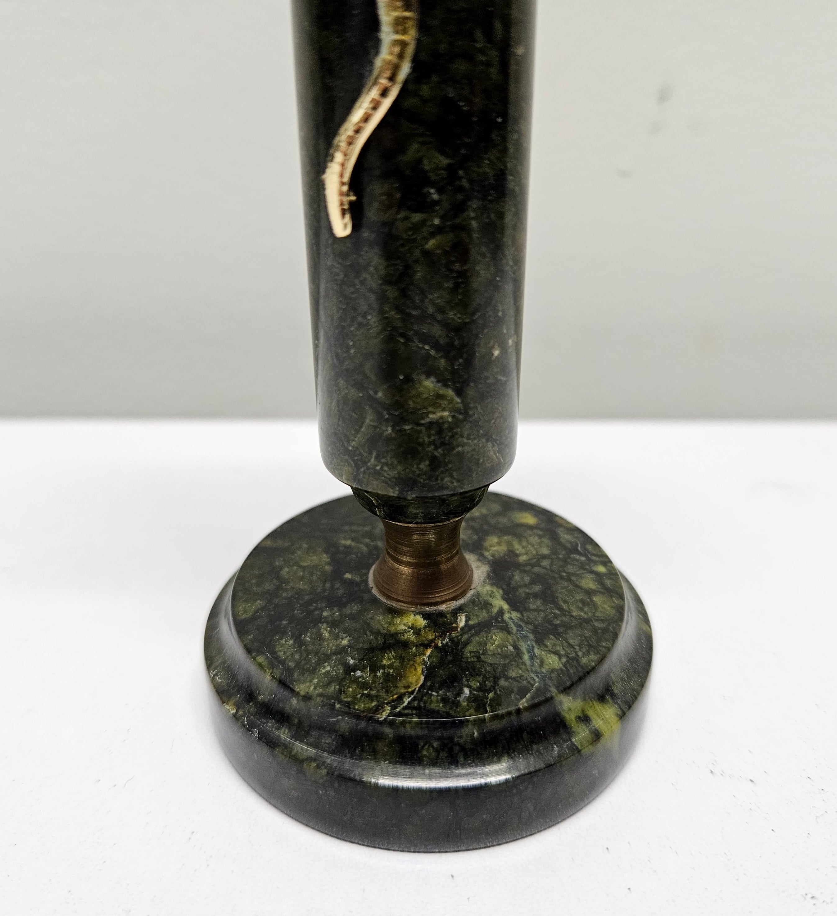 Vintage Marble & Brass Candle Stick Holder Featuring Lizard | Antique & Vintage | Moonee Ponds Antiques | Australia Wide Delivery