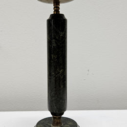 Vintage Marble & Brass Candle Stick Holder Featuring Lizard