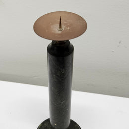 Vintage Marble & Brass Candle Stick Holder Featuring Lizard