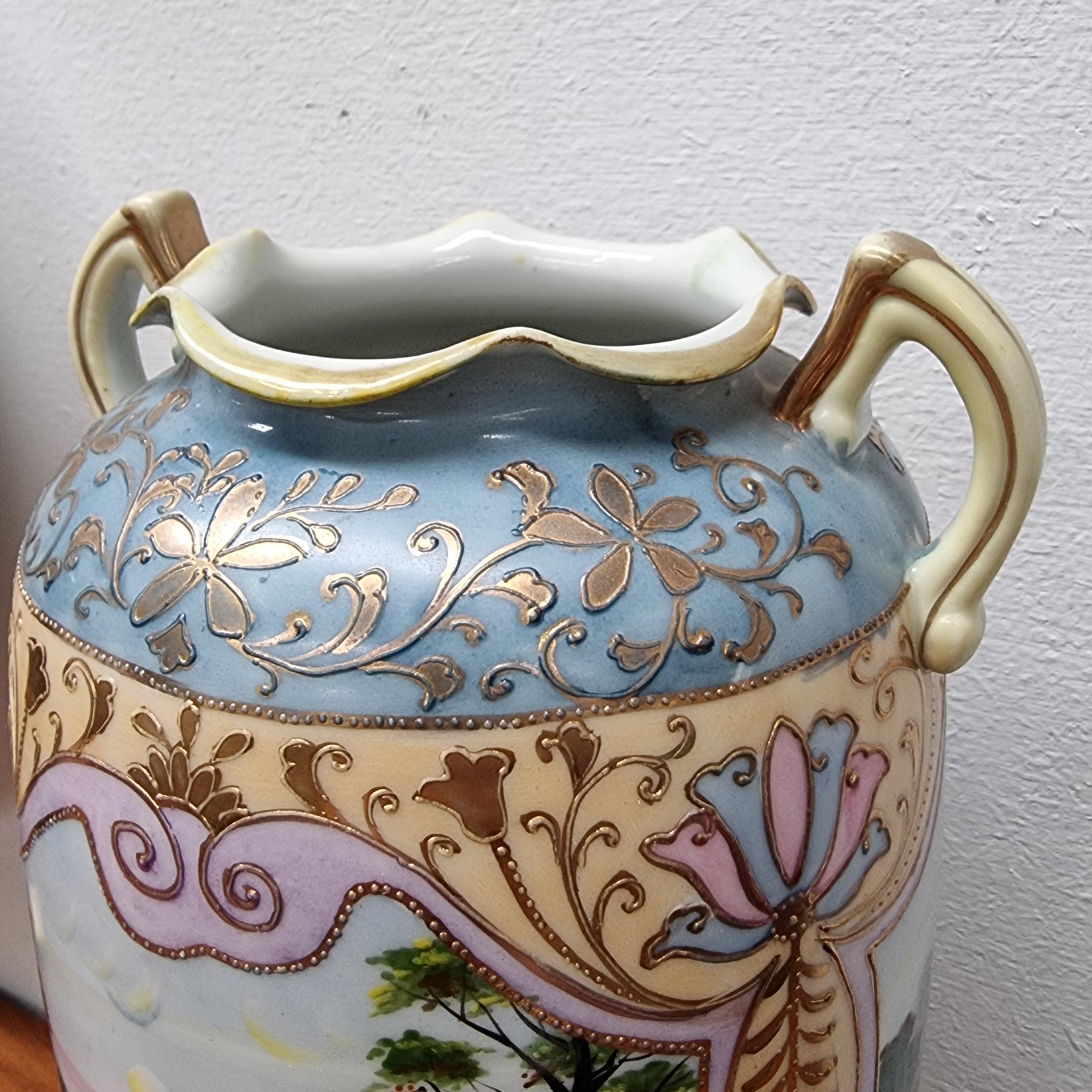 Beautiful Hand Painted Japanese Vase | Antique & Vintage | Moonee Ponds Antiques | Australia Wide Delivery