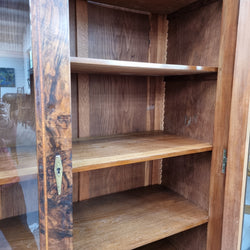 Art Deco Figured Walnut Inlaid Two Door Bookcase | Antique & Vintage | Moonee Ponds Antiques | Australia Wide Delivery