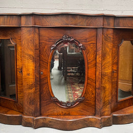 Victorian Figured Walnut Serpentine Shape Sideboard