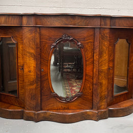 Victorian Figured Walnut Serpentine Shape Sideboard
