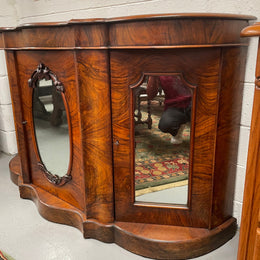 Victorian Figured Walnut Serpentine Shape Sideboard
