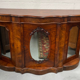 Victorian Figured Walnut Serpentine Shape Sideboard