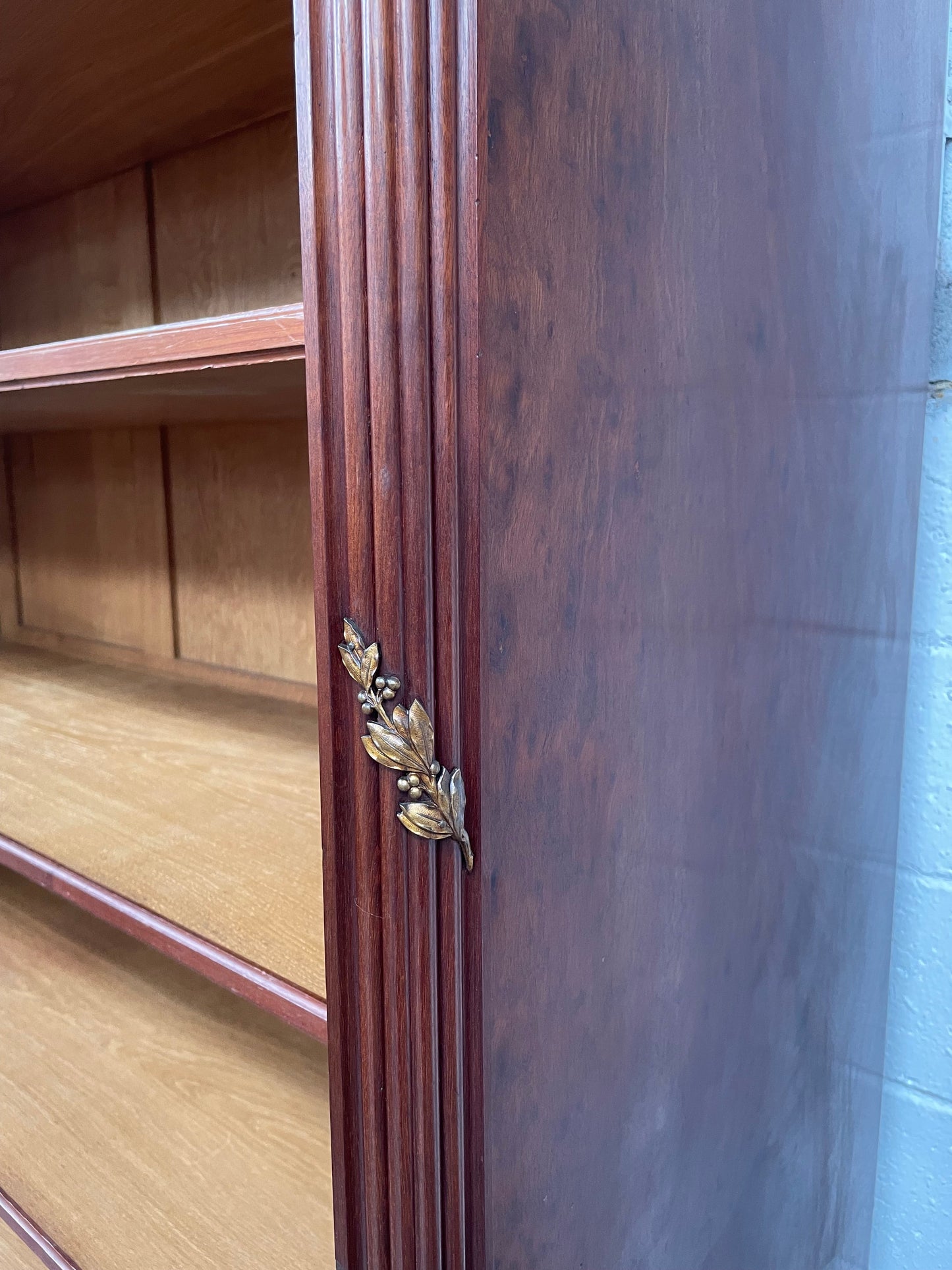 Louis XVI Style Open Mahogany Bookcase With Ormolu Mounts
