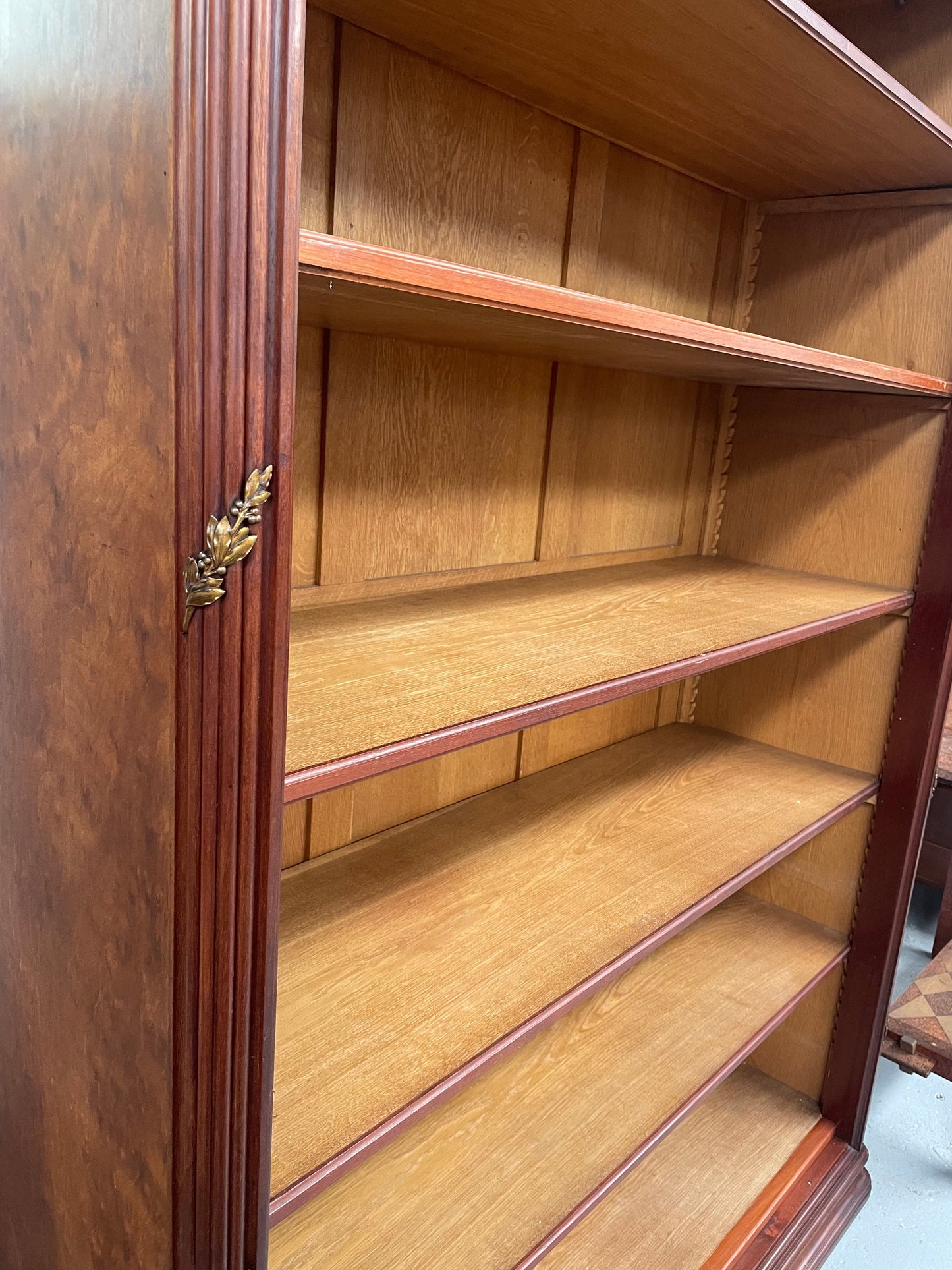 Louis XVI Style Open Mahogany Bookcase With Ormolu Mounts