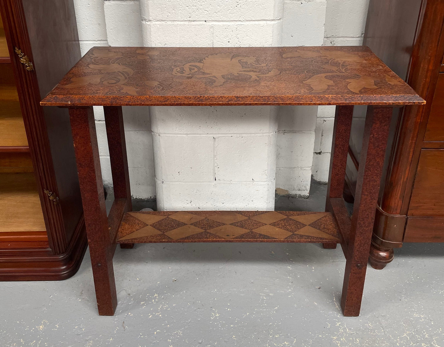 Lovely Arts & Crafts Pokerwork Side Table
