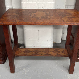 Lovely Arts & Crafts Pokerwork Side Table