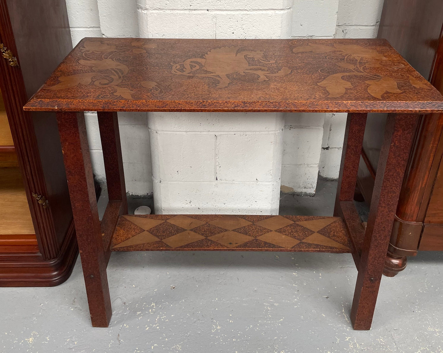Lovely Arts & Crafts Pokerwork Side Table