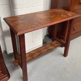 Lovely Arts & Crafts Pokerwork Side Table
