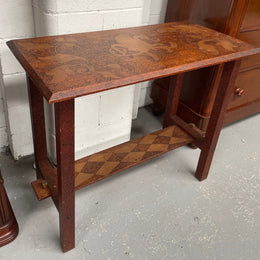 Lovely Arts & Crafts Pokerwork Side Table