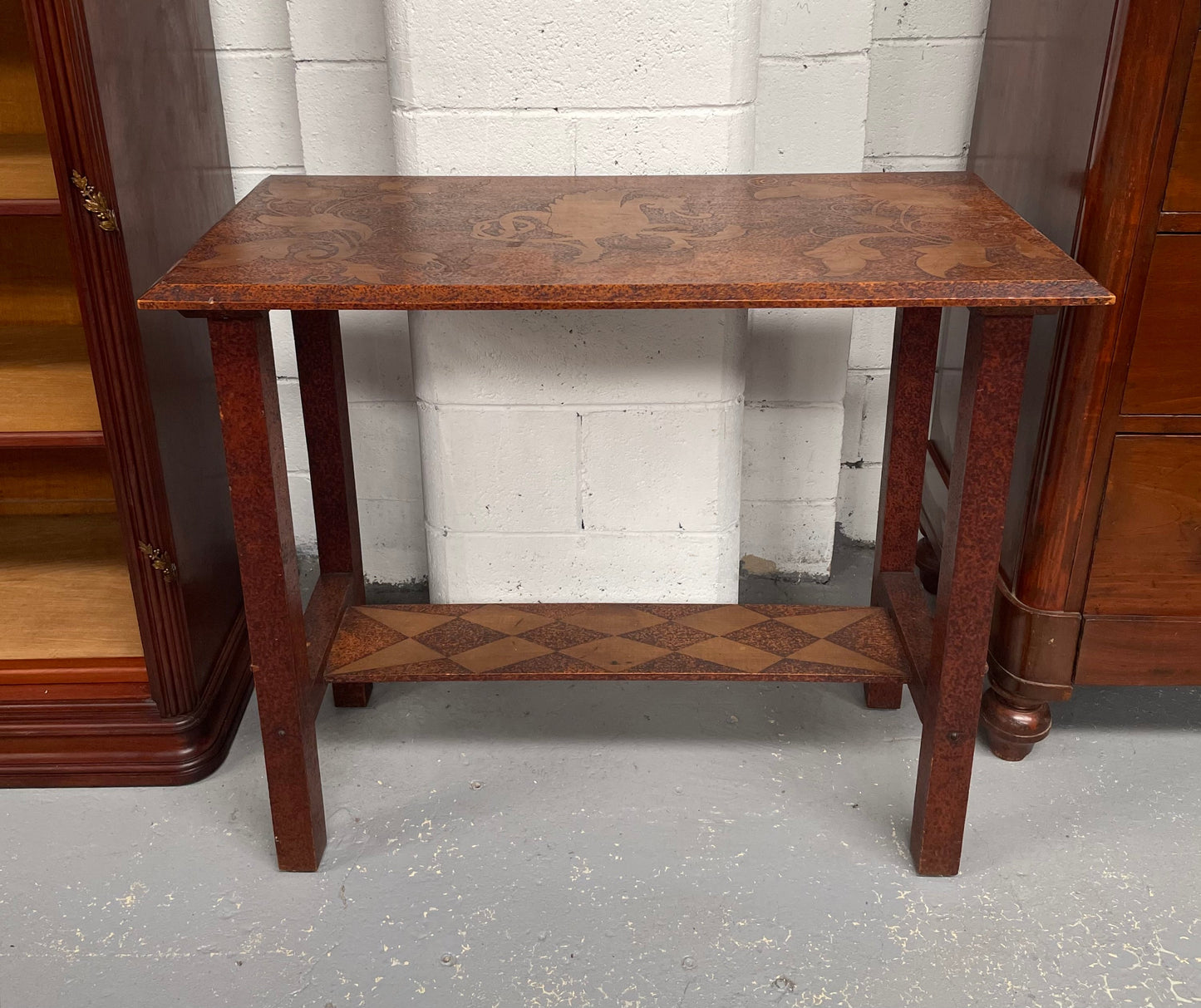 Lovely Arts & Crafts Pokerwork Side Table
