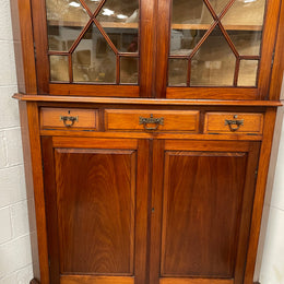 Rare Australian Blackwood Corner Display Cabinet
