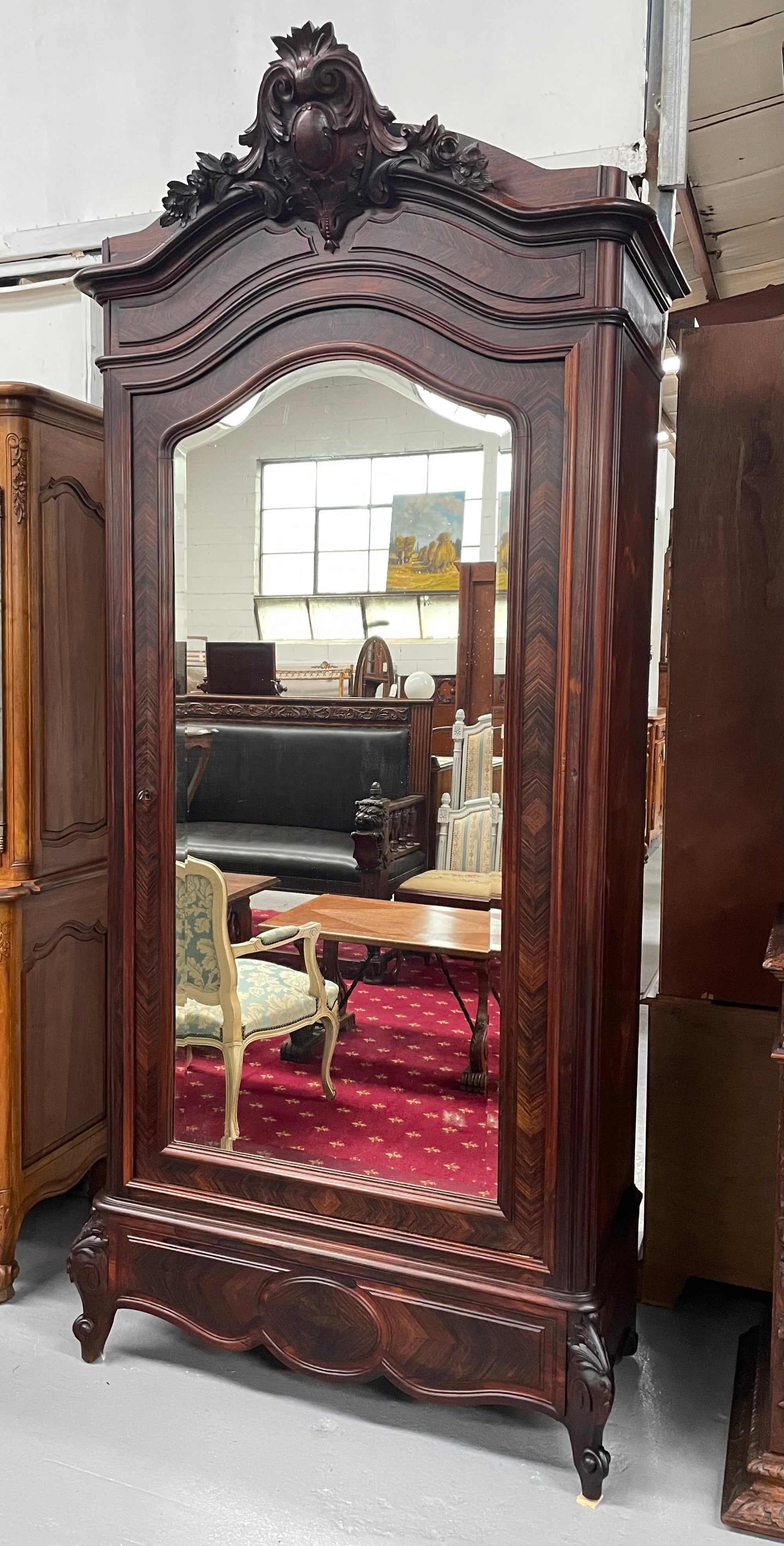 Antique Louis XV Style Rosewood Single Door Armoire | Antique & Vintage | Moonee Ponds Antiques | Australia Wide Delivery