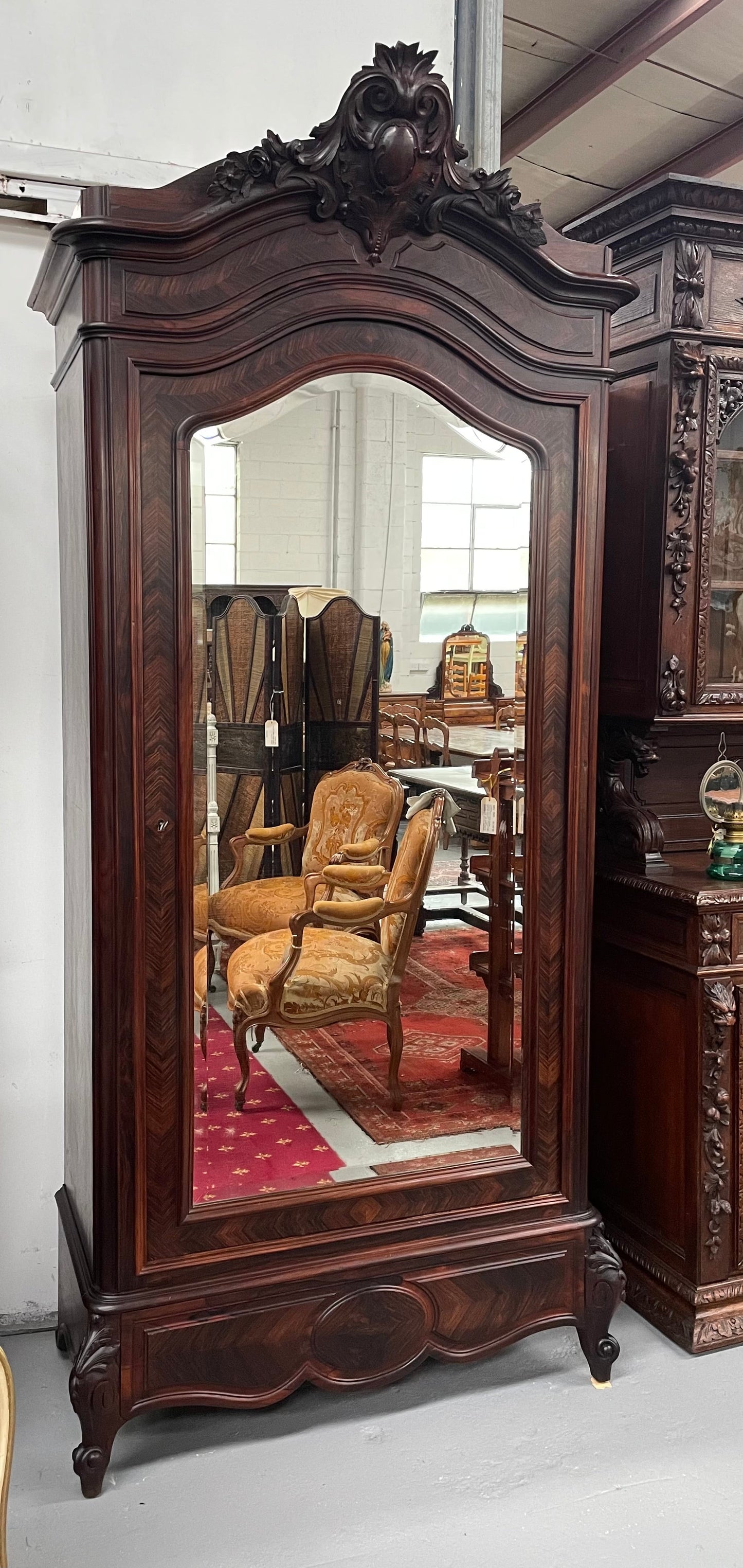 Antique Louis XV Style Rosewood Single Door Armoire