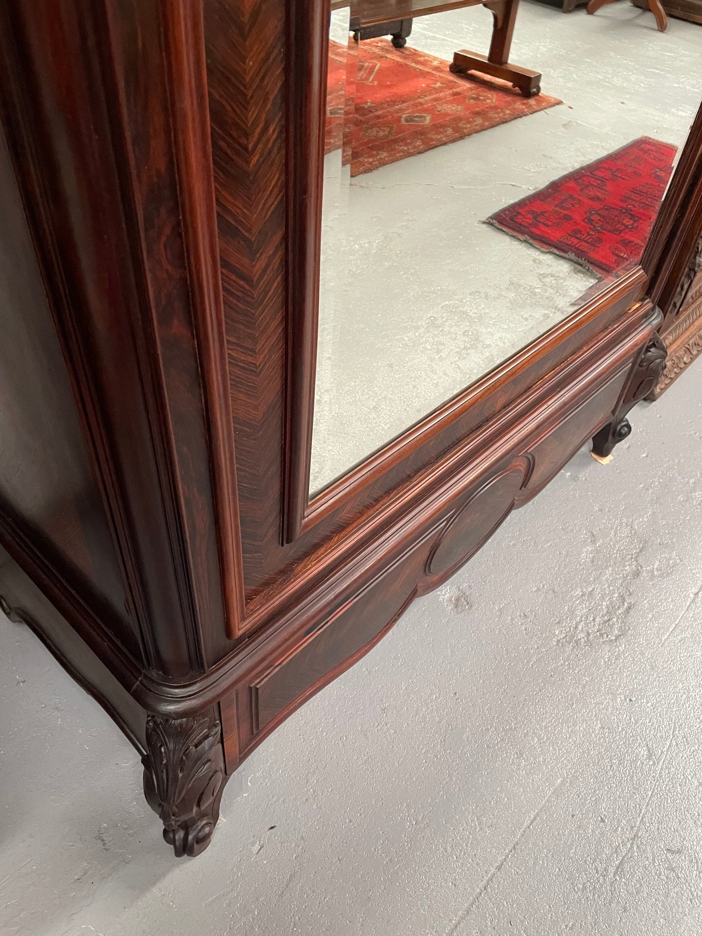 Antique Louis XV Style Rosewood Single Door Armoire