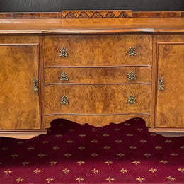 Burr Walnut Sideboard With Three Drawers & Two Doors