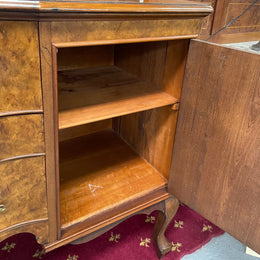 Burr Walnut Sideboard With Three Drawers & Two Doors