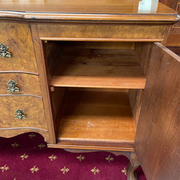 Burr Walnut Sideboard With Three Drawers & Two Doors