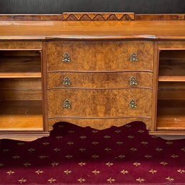 Burr Walnut Sideboard With Three Drawers & Two Doors