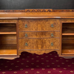 Burr Walnut Sideboard With Three Drawers & Two Doors