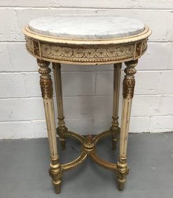 French Late 19th Century Painted & Gilded Walnut Marble Top Occasional Table | Antique & Vintage | Moonee Ponds Antiques | Australia Wide Delivery