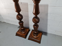 Pair of Unique French Oak Pedestals | Antique & Vintage | Moonee Ponds Antiques | Australia Wide Delivery