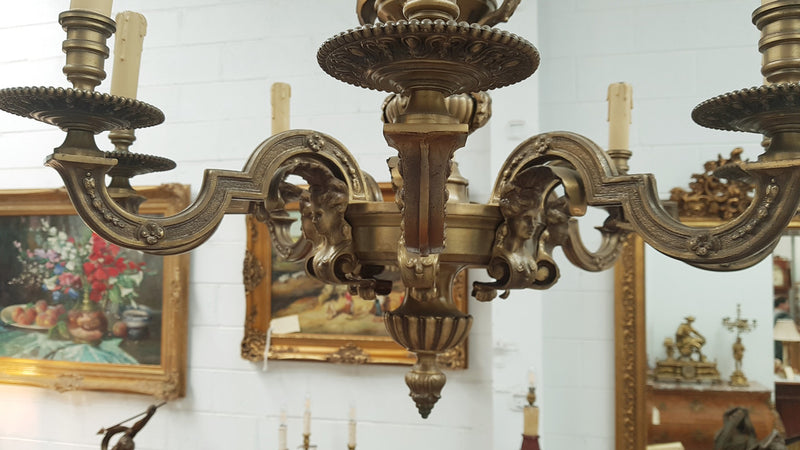 French 19th Century Napoleon III Bronze Chandelier