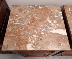 Pair of French Oak Arts & Crafts Marble Top Bedsides | Antique & Vintage | Moonee Ponds Antiques | Australia Wide Delivery