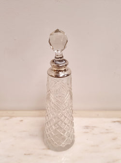Tall Hallmarked Silver Top Cut Crystal Scent Bottle | Antique & Vintage | Moonee Ponds Antiques | Australia Wide Delivery