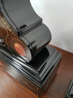French Black Marble Three Piece Clock Set | Antique & Vintage | Moonee Ponds Antiques | Australia Wide Delivery