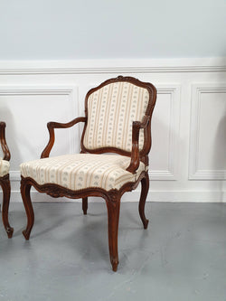 Pair Of Beautifully Carved Upholstered Fauteuils Chairs | Antique & Vintage | Moonee Ponds Antiques | Australia Wide Delivery