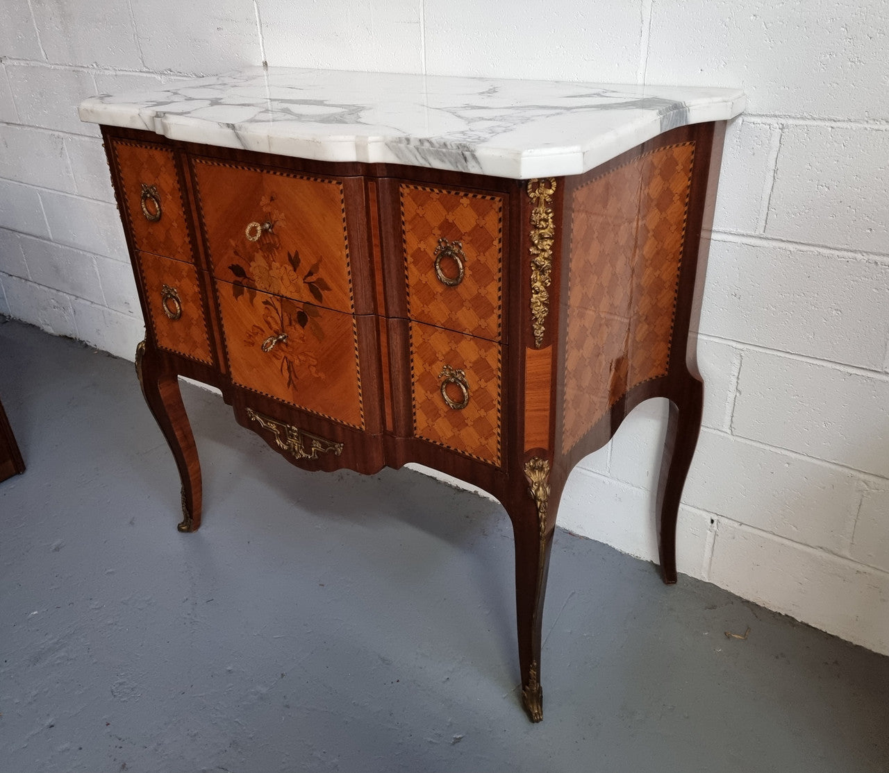 Beautiful French Marquetry Inlaid Transitional Commode | Antique & Vintage | Moonee Ponds Antiques | Australia Wide Delivery